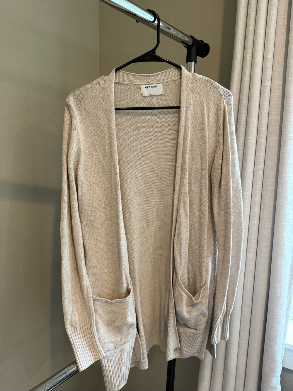 Old Navy Cream Open Cardigan with Pockets